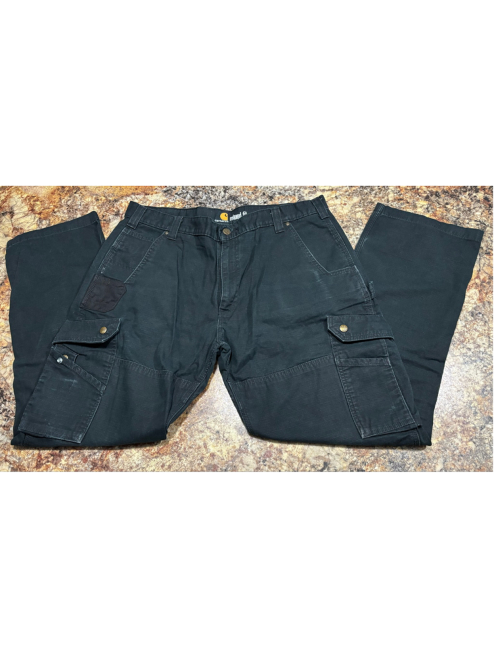 Carhartt B342 Relaxed Fit Ripstop Cargo Pants Black 38x32